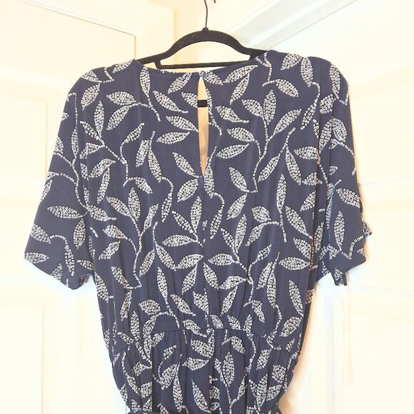 LANE BRYANT Kimono Sleeve NEW Jersey Jumpsuit Navy Size 14/16/XL Leaves - Picture 4 of 10
